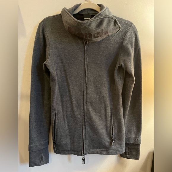 Womens Bench. Active Jacket in Heather Grey with Neck Foldover, Size Small - Picture 1 of 6
